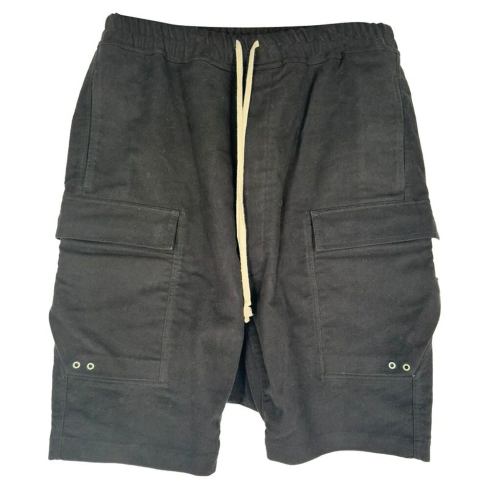Rick Owens Cargo Pods Shorts in Black Cotton